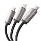 4. Kabel Tech-Protect UltraBoost 3w1 USB-A - Lightning / USB-C / micro USB 3.5A 1m - szary