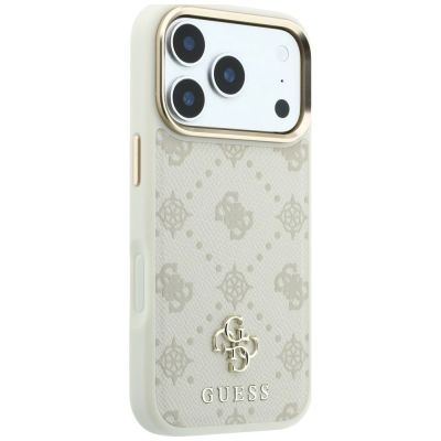 4. Etui Guess Peony 4G Small Logo MagSafe na iPhone 17 Pro Max / 18 Pro Max - beżowe