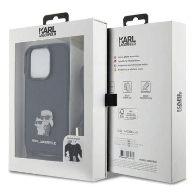 7. Etui Karl Lagerfeld Crossbody Saffiano Metal Pin Karl&Choupette na iPhone 15 Pro - czarne