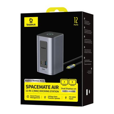 4. Stacja dokująca Baseus Nomos NU1 Air Spacemate 12w1 - szara