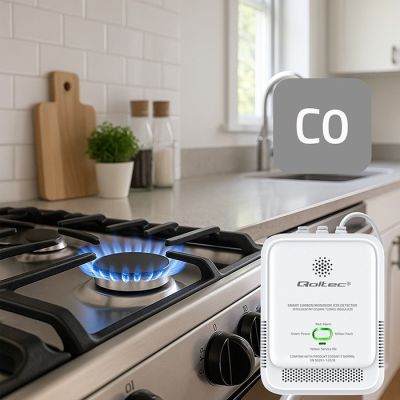 5. QOLTEC CZUJNIK TLENKU WĘGLA (CZADU) | DETEKTOR CO | ALARM 85DB LED