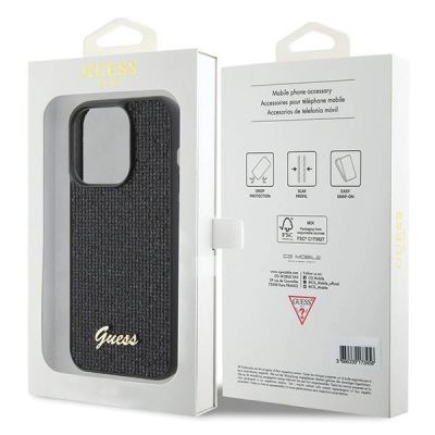 8. Etui Guess Disco Metal Script na iPhone 15 Pro - czarne
