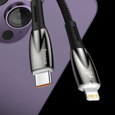 11. Kabel Baseus CADH000101 Lightning - USB-C PD 20W 480Mb/s 2m - czarny