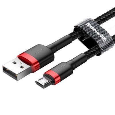 11. Kabel Baseus Cafule Cable CAMKLF-B91 USB-A / micro USB 2.4A 1 m - czarno-czerwony