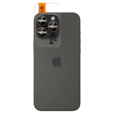 2. Osłona Aparatu Spigen Optik Pro GLAS.TR ”EZ FIT” Camera Protector 2-PACK na iPhone 16 Pro / Pro Max - brązowa