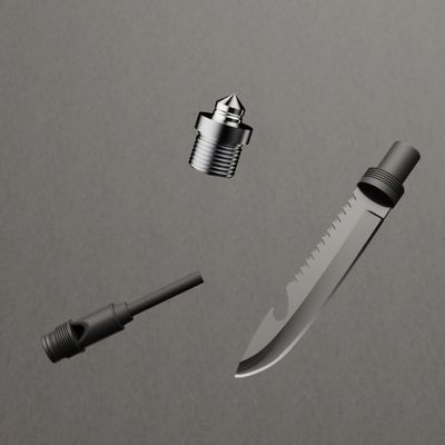 10. Saperka Wozinsky  WSS-211 survival bushcraft wielofunkcyjna nóż zbijak krzesiwo gwizdek harpun 21 w 1 - szara