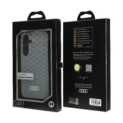 7. Etui Audi IML Stitching Pattern MagSafe Case na Samsung Galaxy S24 - szare