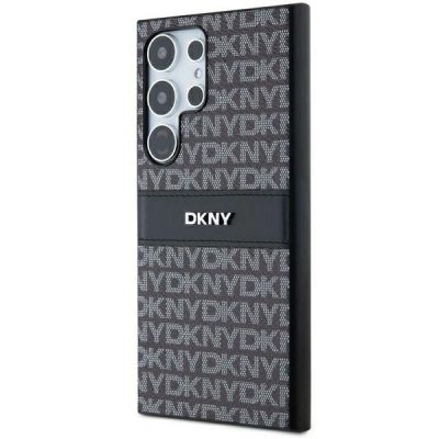 8. Etui DKNY Leather Mono Stripe & Metal Logo na Samsung Galaxy S24 Ultra - czarne