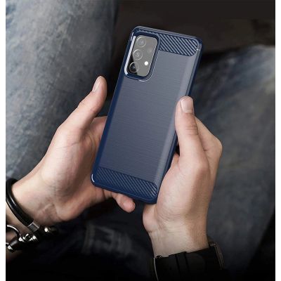 6. Carbon Case elastyczne etui pokrowiec Samsung Galaxy A72 4G niebieski