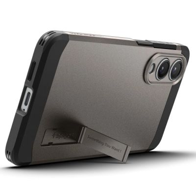 9. Etui Spigen Tough Armor MagSafe na Samsung Galaxy S25 Edge - szaro-czarne
