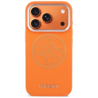 3. Etui Guess Perforated 4G MagSafe na iPhone 17 Pro - pomarańczowe