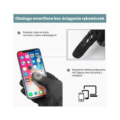3. Rockbros zimowe rękawiczki rowerowe czarne XL