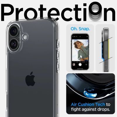 10. Etui Spigen Ultra Hybrid na iPhone 16 - przezroczyste