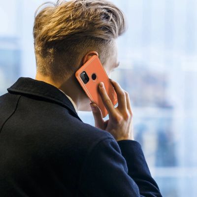 12. Dux Ducis Yolo eleganckie etui pokrowiec ze skóry ekologicznej Samsung Galaxy M30s pomarańczowy