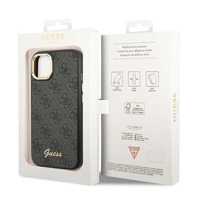 8. Etui Guess 4G Vintage Gold Logo na iPhone 14 Plus - czarne