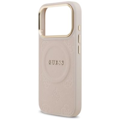 6. Etui Guess Peony Hot Stamp MagSafe na iPhone 17 Pro - różowe