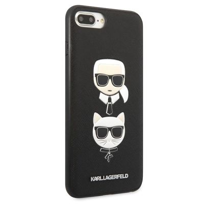 4. Etui Karl Lagerfeld Saffiano Karl&Choupette Head na iPhone 7 Plus / iPhone 8 Plus - czarne