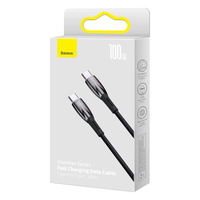 5. Kabel Baseus CADH000701 USB-C - USB-C PD 100W 5A 480Mb/s 1m - czarny