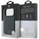 8. Etui Mercedes Leather Laurel Leaves Stripes MagSafe na iPhone 17 Pro - niebieskie