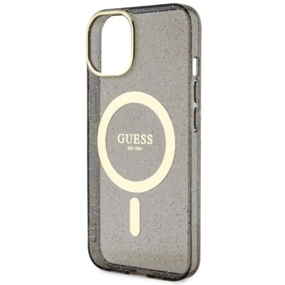 6. Etui Guess Glitter Gold MagSafe na iPhone 14 Plus - czarne