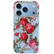 Etui Guess IML Glitter Blossom Roses na iPhone 17 Pro Max / 18 Pro Max - jasnoniebieskie