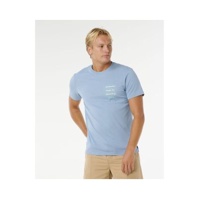 Koszulka męska RIP CURL Vaporcool Search 3 Stacks Tee niebieska