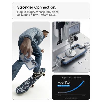 9. Etui Spigen Ultra Hybrid Mag MagSafe na Samsung Galaxy S26+ - przezroczysto-niebieskie