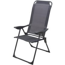 KRZESŁO FOTEL TURYSTYCZNE Z PODŁOKIETNIKAMI SKŁADANE GRAFIT REDCLIFFS