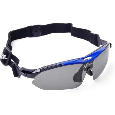 3. Okulary rowerowe Rockbros 10007 polaryzujące - czarno-niebieskie