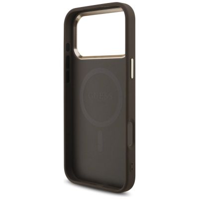 7. Etui Guess 4G Triangle Logo MagSafe na iPhone 17 Pro Max / 18 Pro Max - brązowe
