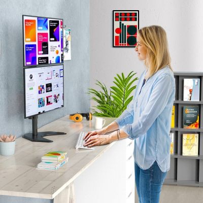 11. TECHLY PODSTAWA POD 2 MONITORY 13-27" LCD 10KG BIURKOWA PIONOWA