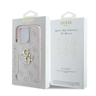 8. Etui Guess 4G Big Logo na iPhone 16 Pro Max - różowe