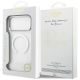 8. Etui Guess Metal Outline MagSafe do iPhone 17 Pro Max - srebrne