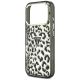 6. Etui Guess IML Leopard Glitter Triangle Logo MagSafe na iPhone 17 Pro / 18 Pro - czarne