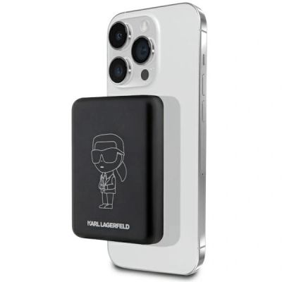Powerbank indukcyjny Karl Lagerfeld Ikonik MagSafe 5W 3000mAh - czarny