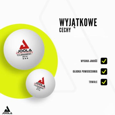 9. PIŁECZKI DO TENISA STOŁOWEGO JOOLA TOURNAMENT 3 GWIAZDKI 72SZT BIAŁE