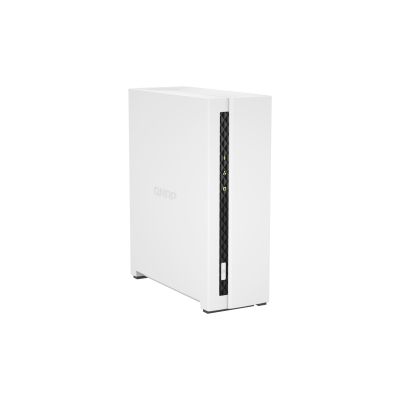 3. Qnap TS-133, Tower,  1 x 2.5"/3.5" SATA, ARM 1.8GHz Quad core, 2GB, 1 x 1GbE, External adapter (PSU)