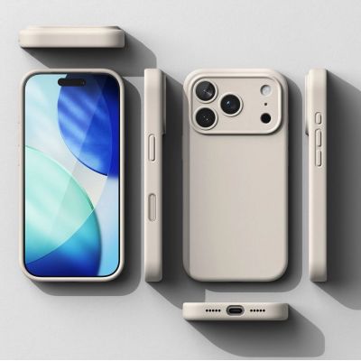 7. Etui Ringke Silicone Magnetic MagSafe na iPhone 17 Pro - beżowe