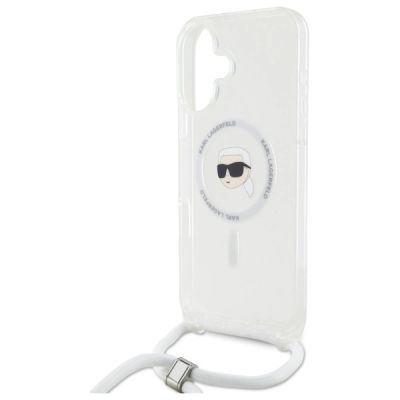 5. Etui Karl Lagerfeld Crossbody IML Karl Head Magsafe na iPhone 16 - przezroczyste