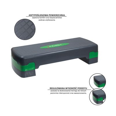 59. Step do aerobiku HMS AS003 green/gray