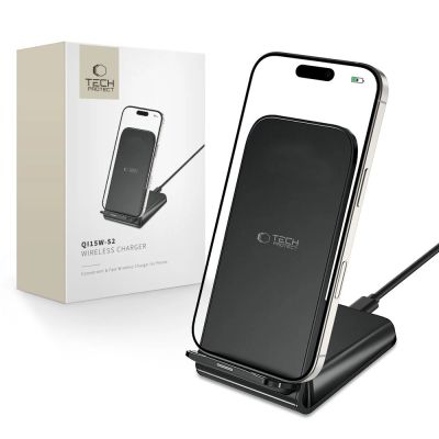6. Ładowarka Tech-Protect QI15W-S2 indukcyjna 15W w formie stojaka - czarna
