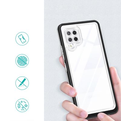 2. Clear 3in1 etui do Samsung Galaxy A42 5G żelowy pokrowiec z ramką czarny
