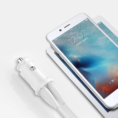 11. Mini ładowarka Baseus Grain Car Charger CCALL-ML02 samochodowa 2x USB-A 3.1A - biała