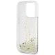 7. Etui Guess Liquid Glitter Gold Stripes na iPhone 15 Pro Max - przezroczyste