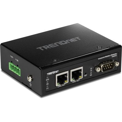 3. Brama przemysłowa TRENDnet TI-M12 - 100Mb LAN, RS-232, RS-485, Modbus, RS-442 - DC - Możliwość montażu na ścianie / szynie DIN - Zgodny z TAA