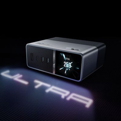 22. Stacja ładująca Cuktech TA3005U 300W 5w1 z wyświetlaczem cyfrowym - srebrna