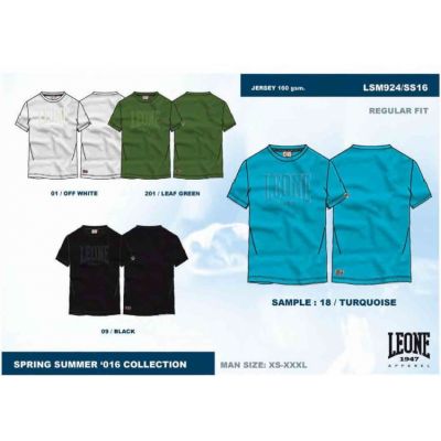 3. T-shirt męski LEONE LSM924/S16 turkusowy "L"