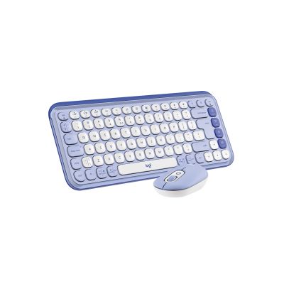 6. Logitech Pop Icon Combo klawiatura Dołączona myszka Uniwersalne Bluetooth QWERTY Turecki Liliowy, Biały