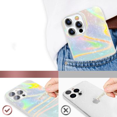 5. Kingxbar Shell Series luksusowe eleganckie etui na iPhone 13 Pro perłowy-niebieski