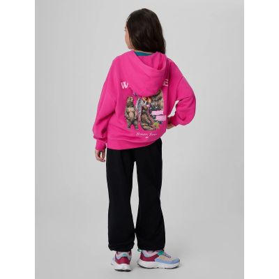 2. Bluza dresowa loose z kapturem dziewczęca 4F 4FJKAW26TSWSF3137-54S